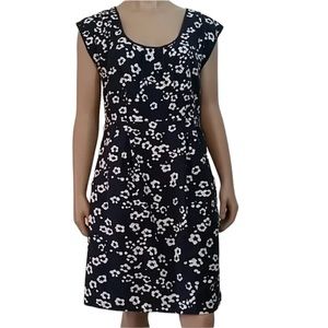 Taylor Loft Navy Blue Dress SZ 8 Casual Professional Office A-Line Short Sleeve